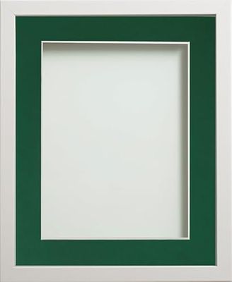 Frame Company Webber White with Bottle Green Mount, 18x14 for 14x10 inch
