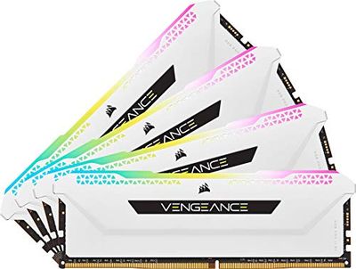 Corsair Vengeance RGB Pro SL 32 Go (4x8 Go) DDR4 3200 (PC4-25600) C16 1.35V - Blanche
