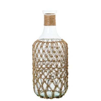 JARRÓN BOTELLA 49CM CRISTAL C/CUERDA_°19X49CM