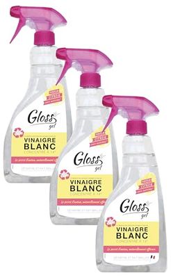 GLOSS Vinaigre Blanc 14° texture gel 750 ml – 100% naturel (Lot de 3)