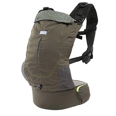 Chicco Myamaki Fit Ergonomisk Bärsele, Bärsele från födsel till 15 kg, Multifunktionell Evolutionär Bärsele med justerbar sits och panel, Rygg- och nackstöd - Blad