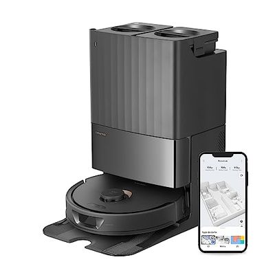 roborock Qrevo Robot Aspirador y fregasuelos, Funciones Automáticas de Vaciado, Lavado, Secado, Limpieza de la Base y Autorrellenado, Mapeo 3D, Potencia de succión de 5500 Pa Aspirador Robot