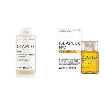 OLAPLEX No.4 Bond Maintenance Shampoo, 250 ml (Pack of 1) & No.7 Bonding Oil, 30 ml (Pack of 1)