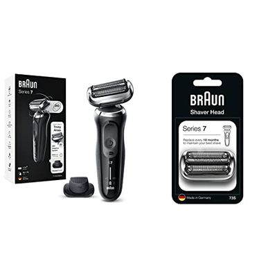 Braun Series 7 Electric Shaver for Men with Precision Trimmer, Cordless Foil Razor & Series 7 Electric Shaver Replacement Head, Easily Attach Your New Shaver Head