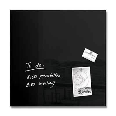 SIGEL GL110 Pizarra magnética de cristal, 48 x 48 cm, negro - Artverum