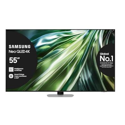Samsung TV QE55QN94DATXZT Neo QLED 4K Mini LED, Smart TV 55" Processore NQ4 AI Gen2, Neo Slim, DVBT-2, Q-Symphony & Dolby Atmos, Integrato con Alexa, Carbon Silver 2024