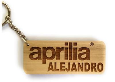 Portachiavi o calamita personalizzato in legno Faltec compatibile con APRILIA - personalizza con il tuo nome o con la targa della moto - logo moto