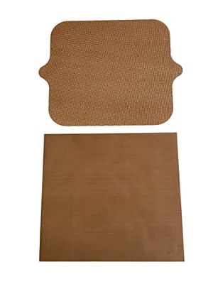 NoStik Air Fryer Liners Reusable : 33-40cm - Cut to Size : Mesh : Rectangle : Set of 2, Brown