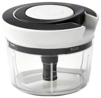 Qdesign – manuell mini grönsaksdokumentförstörare – enkel drift utan el – robust och hållbart rostfritt stål – halkfritt underlag – svart/vit