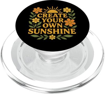 Crea tu propia flor retro positiva de su propia sol PopSockets PopGrip para MagSafe