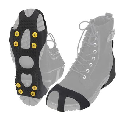 ALPIDEX Anti Slip Schoen Spikes Maat 35-47 Vervanging Spikes Ice Grips Schoen Klauwen Sneeuw Ijs Spikes Running Wandelen Winter, Grootte:L