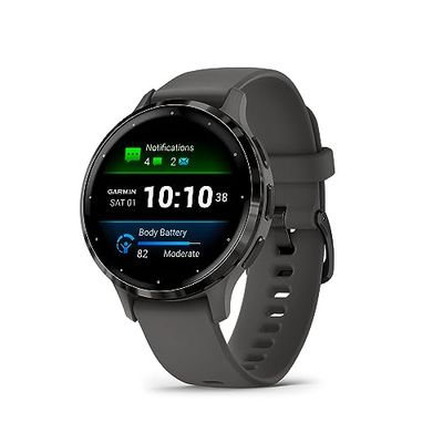 Garmin Venu 3s, Smartwatch, Sporthorloge, AMOLED-Scherm, 10 dagen batterij, Spraakassistent, Muziek, Garmin Pay, Slaapcoaching, Zwart