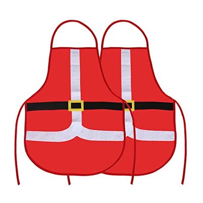 Uten 2 Pack Schort Kerstmis, Keuken Gift Xmas Koken BBQ Party, Keuken Schorten, Rood-11, Apron-11