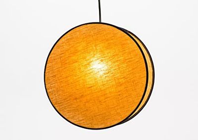 Amadeus Luna Pendant Lampshade D:30 cm Mustard in Linen and Metal-E27_40W, Standard
