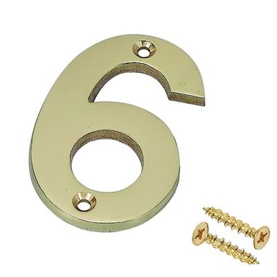Bulk Hardware BH04232 Chiffre laqué en Laiton poli Numéro 5, 50 mm