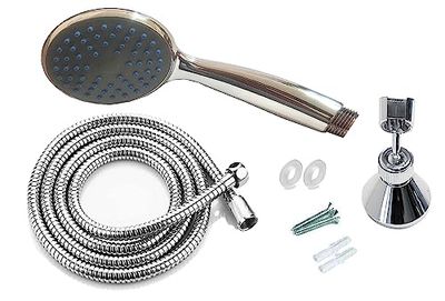 Kippen 5209B Kit Sorrento Composto da: Soffione in ABS con Funzione Anticalcare, Flessibile Doccia e Supporto in Plastica per Attacco a Parete