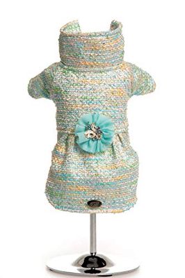 Trilly tutti Brilli Abrigo de Tela tartán Ligero con Lazo de Broche con Cristales, Azul – 1 Producto
