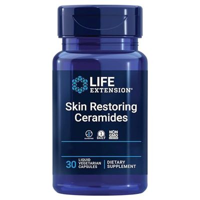 Life Extension, Skin Restoring Phytoceramiodes, Estratto di Olio di Grano, 30 Capsule liquide vegane, Testate in Laboratorio, Senza Glutine, Vegetariane, Senza Soia, Non OGM