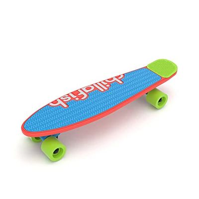 Chillafish CPSK01RED Skatir Skatie, Skateboard da allenamento personalizzabile, diverse opzioni di tavola e pinne, mix rosso, 3-8 anni