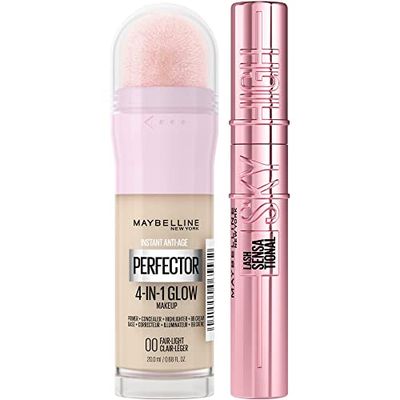 Maybelline New-York - Duo Teint & Yeux - Perfecteur de Teint Illuminateur Instant Glow Perfector 4-in-1 + Mascara Sky High Edition Limitée - Daylight Glow