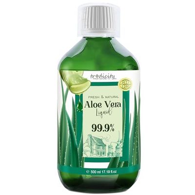 tradicity ORGANIC FARM - 100% Rent Aloe Vera-koncentrat, Ekologiskt Odlat, Rik på Vitaminer och Mineraler, Vegansk och Alkoholfri, Klar, 10 ml (Lot de 50)
