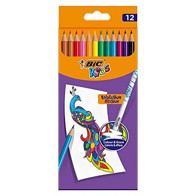 BIC Kids Evolution Illusion kleurpotloden, uitwisbaar, 12 stuks