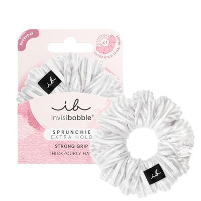 invisibobble Extra Care White Scrunchie Pure White, Hair Bobbles Strong Hold for Girls and Women, Scrunchies Velvet White, Designed in the Heart of Munich