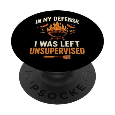 En mi defensa me quedé sin supervisión - Funny Grilling PopSockets PopGrip Adhesivo