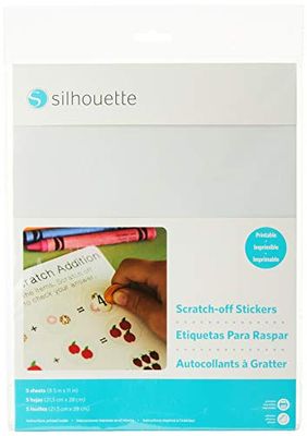 Silhouette Scratch-Off Sticker Sheets | Silver,33.02 x 22.86 x 0.38 cm