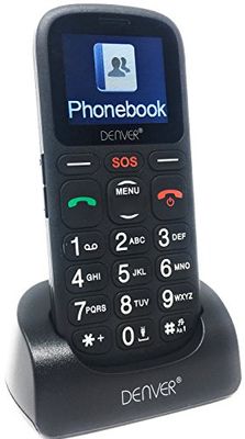 Denver Big Button GSP-120 Senior Mobile Phone with SOS Quick Call Button, SIM Unlocked, Torch And Radio