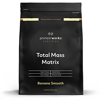 THE PROTEIN WORKS - Total Mass Matrix | Portion de 475 calories | Masse musculaire | Prise de poids | 16 Servings | Banane Onctueuse | 2kg