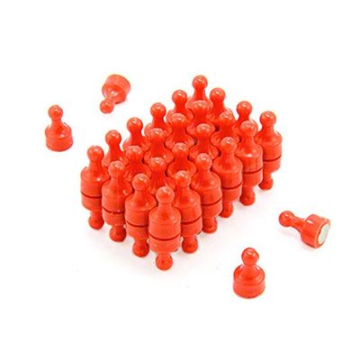 Naranja Skittle Magnet para Refrigerador, Oficina, Pizarra, Tablero de Anuncios, Archivador - 12mm de Diámetro x 21mm de Alto - Paquete de 48