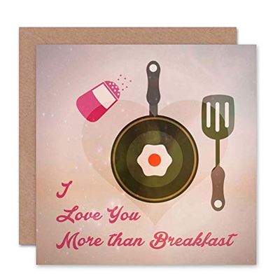 Wee Blue Coo Carte de Vœux Valentine Love Breakfast Art Rose