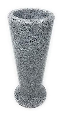 OPTIMUM Vase funéraire Fin en Plastique (Granit Gris Clair) avec Piquet en métal, marqueur funéraire, décorations pour Tombe, Support de Fleurs en Pierre tombale, Jardin, pelouse et Cour