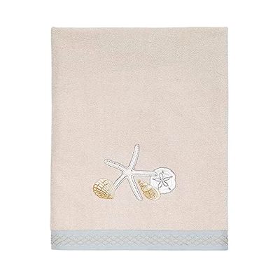 Avanti Linens Seaglass Collection Serviette de Bain brodée, Beige