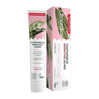 Biologische tandpasta Sensitive met biologische salie, biologische brandnetel & vitamine E - fluoridevrij & veganistisch - Nordics Organic Care - 75 ml