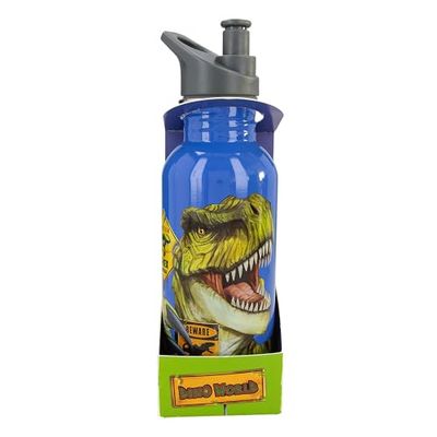 Depesche 12900 Dino World Danger - drinkfles in blauw met Trex motief, sportfles met lekvrije drinkdop, inhoud ca. 600 ml
