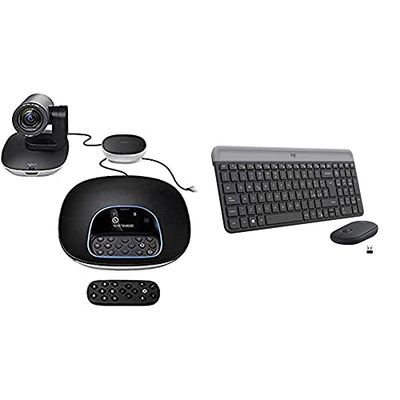 Logitech Group Bundle Per Videoconferenze & Mk470 Kit Mouse E Tastiera Wireless Per Windows, Ricevitore Usb 2.4 Ghz, Sottile