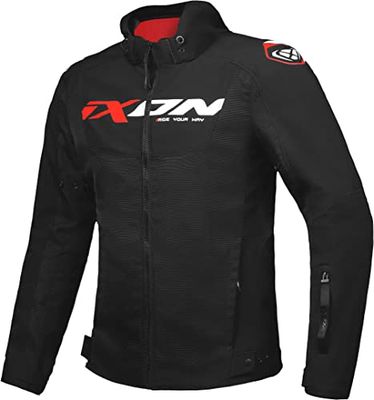 Ixon Fierce Motorcykel textiljacka (svart/vit/röd, S)