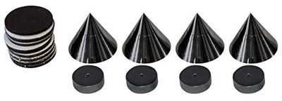 Dynavox Découpleurs Coloris Noir, Blister de 4 cônes d'isolation pour appareils HiFi, Hauteur réglable