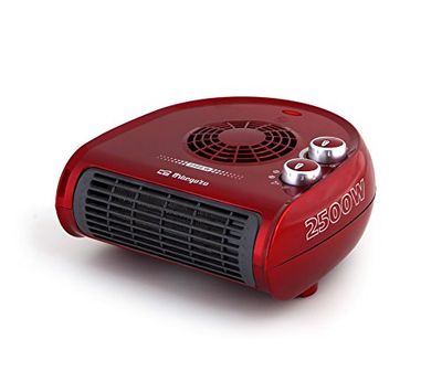 Orbegozo FH 5033 verwarming, instelbare thermostaat, 2 vermogensniveaus, koudeluchtventilatorfunctie, onmiddellijke warmte, indicatielampje, draaggreep, 2500 W, rood