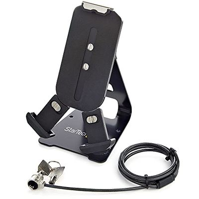 StarTech.com Soporte Seguro para Tablet con Cable de Seguridad con Candado K-Slot - Base para Tablets de 7,9 a 13 Pulgadas - Soporte Universal Ajustable Antirrobo de Sobremesa para Tablet (SECTBLTDT)