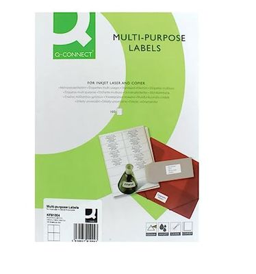 Q - Connect - Labelvel (100 eenheden, A4, 105 x 148 mm, 4 etiketten per vel), wit
