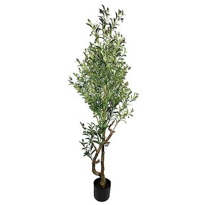 Leaf Design UK konstgjord svart plastkruka, 160 cm olivträd