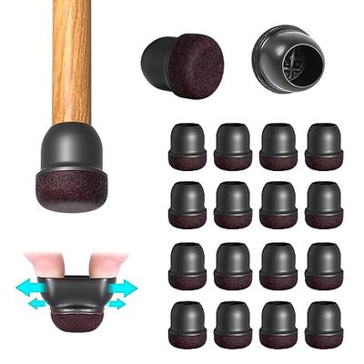 16Pcs Gommini per Sedie,Tappi Piedini per Sedie Silicone nero per gambe,Feltrini Rotondi, protettori per pavimento in silicone,Feltrini Antiscivolo per Gambe Sedie Fondo in Feltro, 14-19mm