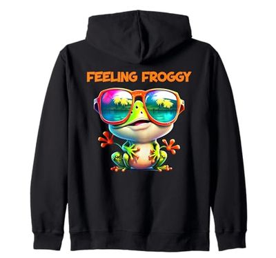 Mood Feeling Froggy Multicolore Rana Con Occhiali Da Sole Felpa con Cappuccio