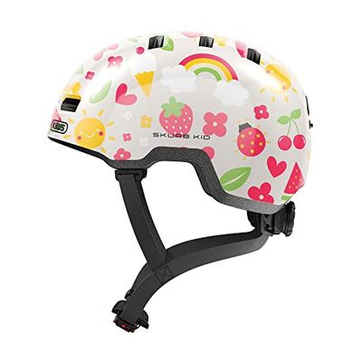ABUS Casque pour enfants Skurb Kid - casque de vélo robuste au look skater avec place pour une tresse et designs variés - pour filles et garçons - Beige, taille M