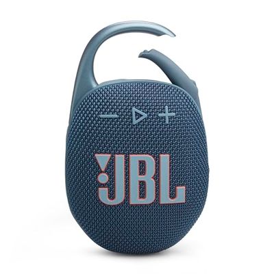 JBL Clip 5 Speaker Bluetooth Portatile, Altoparlante Wireless Compatto, Moschettone Integrato, Waterproof e Resistente alla Polvere IP67, fino a 12 h di Autonomia, App JBL Portable, Blu