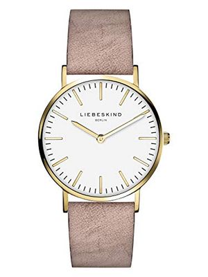 Liebeskind Berlim - Relógio de pulso analógico de quartzo para mulher, Ouro rosa, 34 mm, Moderno