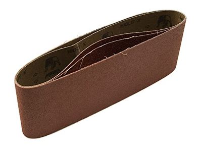 Mirka Lot de 3 bandes abrasives en tissu 100 x 610 mm - Grain P120 - Pour ponceuse à bande - Pour ponçage du bois et du métal - Rouge